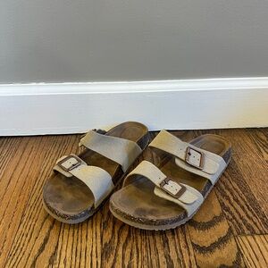 Time and Tru Tan Buckle Sandals